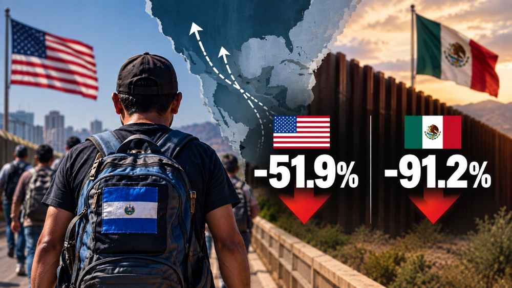 La migración salvadoreña por las rutas tradicionales hacia Estados Unidos registra una fuerte reducción durante 2026, según datos recopilados por la OIM. Foto: Ilustración.