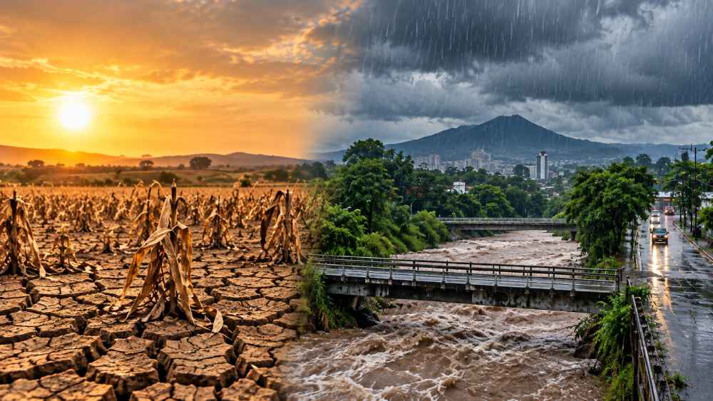 El Salvador dejó atrás la cuarta sequía meteorológica de 2026 mientras las lluvias aumentan y mantienen vigilancia por inundaciones y deslizamientos. Foto: Ilustración.