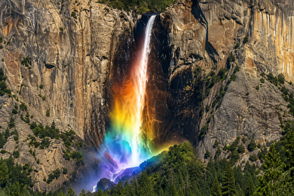 El arcoíris en cascada: un regalo óptico de la naturaleza