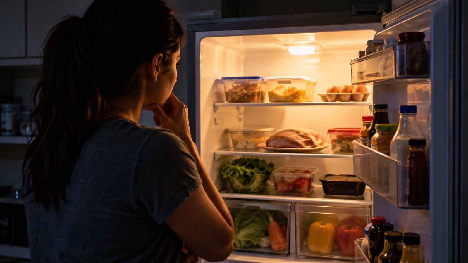 Mantener cerrada la refrigeradora durante un apagón ayuda a conservar por más tiempo la temperatura segura de los alimentos. Foto: Ilustración.
