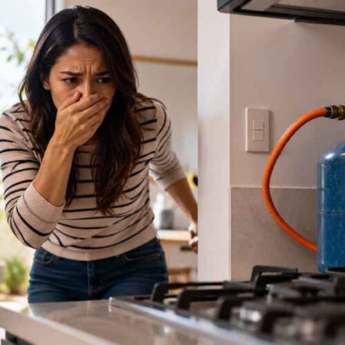 Ante un olor a gas, manipular interruptores o aparatos eléctricos puede generar una chispa; la prioridad es abandonar el lugar. Foto: Ilustración.