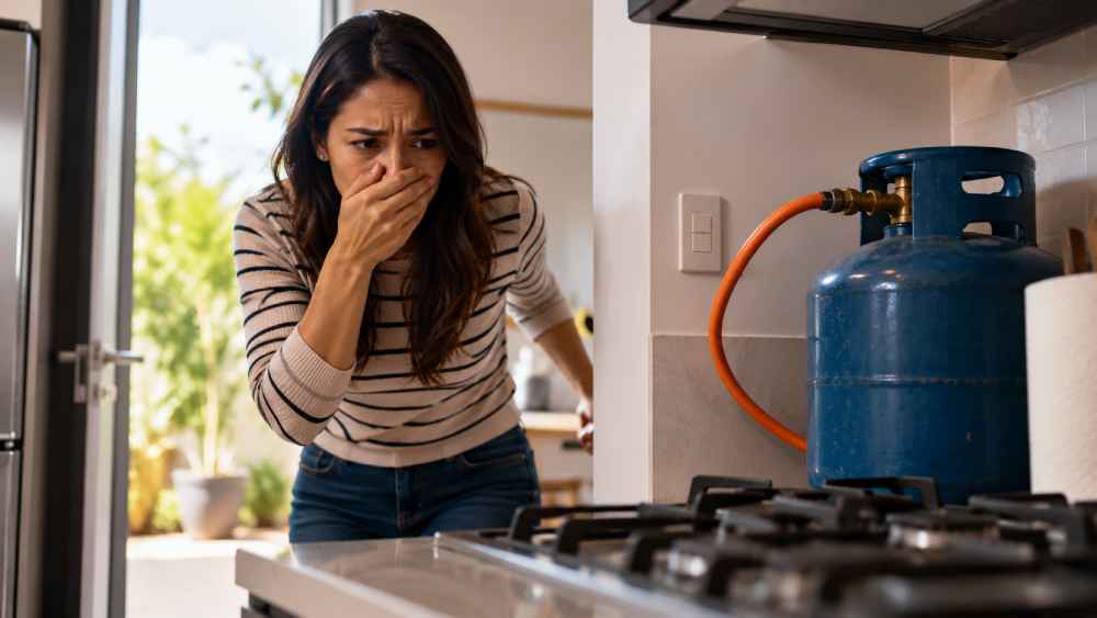 Ante un olor a gas, manipular interruptores o aparatos eléctricos puede generar una chispa; la prioridad es abandonar el lugar. Foto: Ilustración.