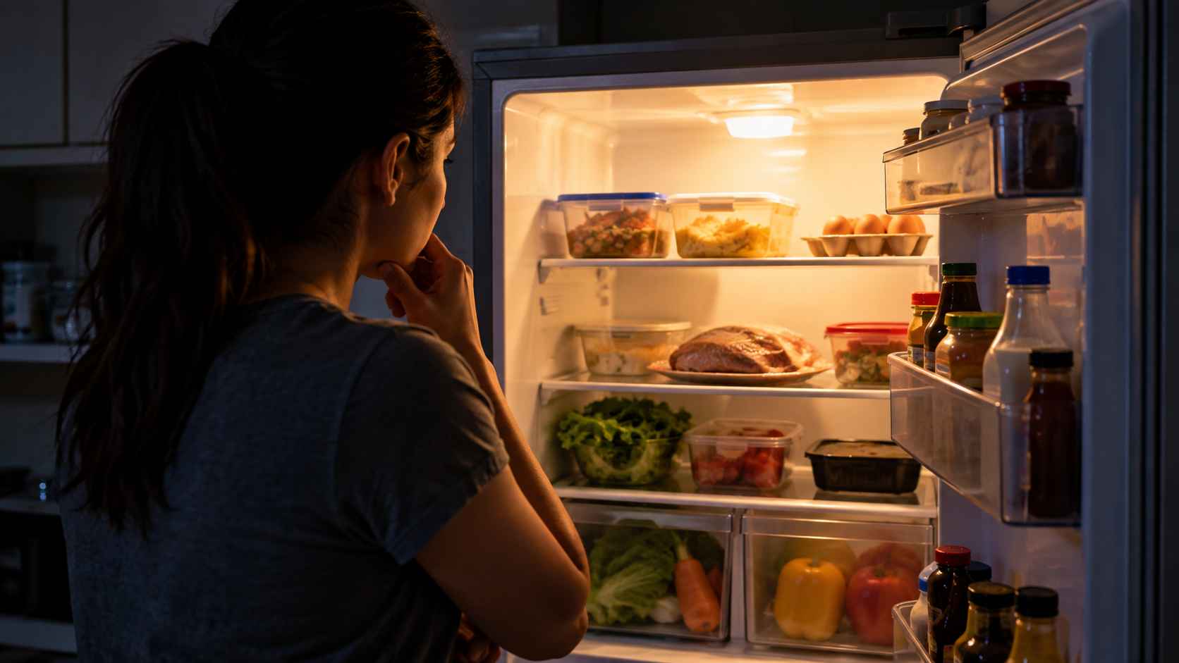Mantener cerrada la refrigeradora durante un apagón ayuda a conservar por más tiempo la temperatura segura de los alimentos. Foto: Ilustración.
