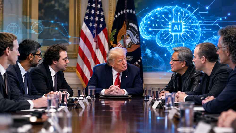 Donald Trump se reunió con líderes de las principales compañías de IA y tecnología en la Casa Blanca. Foto: Ilustración.