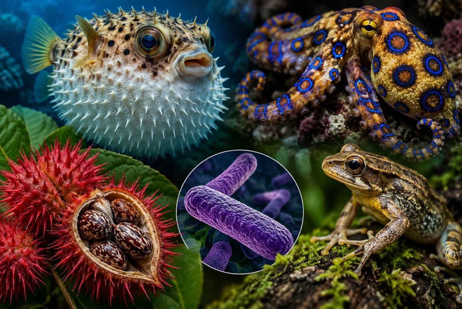 Algunos animales y plantas están asociados con venenos naturales de extraordinaria potencia, aunque el riesgo para las personas depende de la sustancia, la dosis y la forma de exposición. Foto: Ilustración.