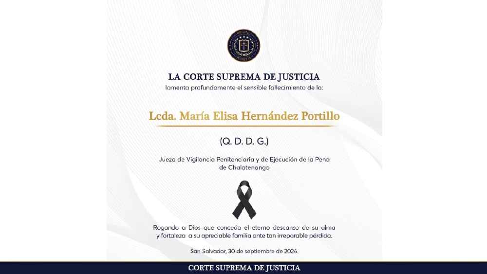 María Elisa Hernández Portillo era jueza de Vigilancia Penitenciaria y de Ejecución de la Pena de Chalatenango. La CSJ confirmó su fallecimiento tras el accidente de Integración. Foto: Cortesía.