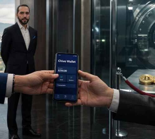 Bukele aclaró que Chivo Wallet pasó a un privado, pero que la Reserva de Bitcoin no fue transferida, tras el acuerdo con el FMI. Ilustración IA