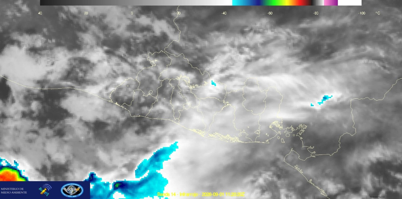 El MARN pronostica para esta mañana cielo poco nublado, sin lluvias y temperaturas entre 16°C y 39°C en el país. Foto: @MedioAmbienteSV