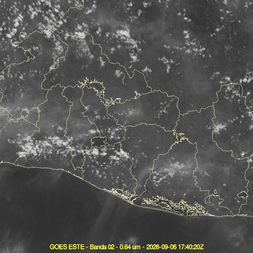 Monitoreo satelital y condiciones de nubosidad en el territorio salvadoreño durante la tarde. Foto: @MedioAmbienteSV