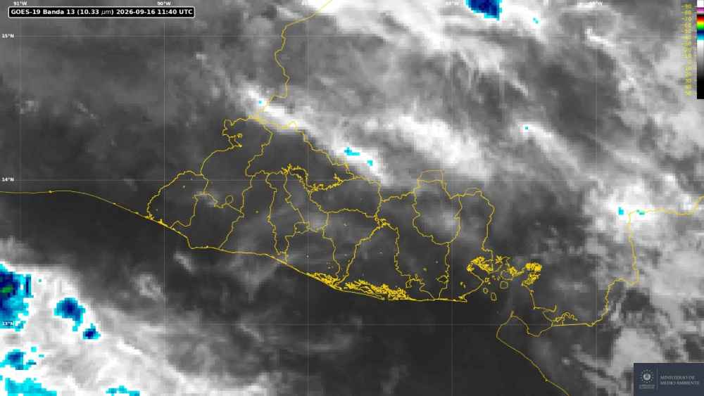 El clima permanecerá sin lluvias durante la mañana de este miércoles 16 de septiembre, según el pronóstico del MARN. Foto: @MedioAmbienteSV.