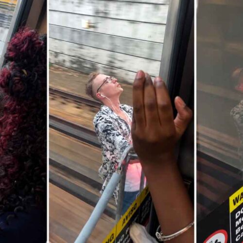 La imagen remite fácilmente a películas como Spider-Man 2 o Skyfall, donde los protagonistas realizan maniobras extremas sobre trenes en movimiento. Captura de pantalla.