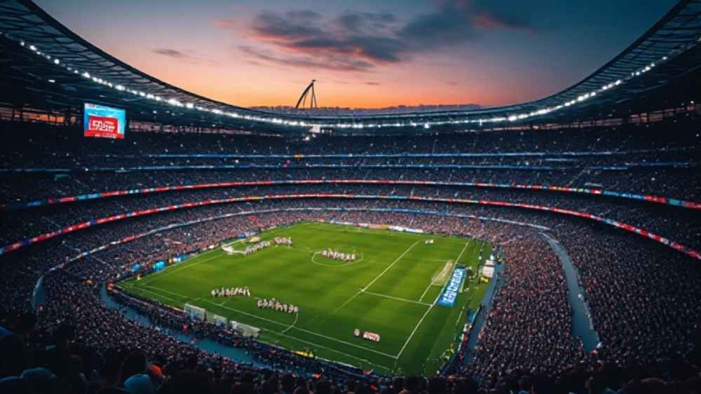 Spotify Camp Nou, escenario del duelo entre el FC Barcelona y el Real Madrid este 25 de octubre. Ilustración IA