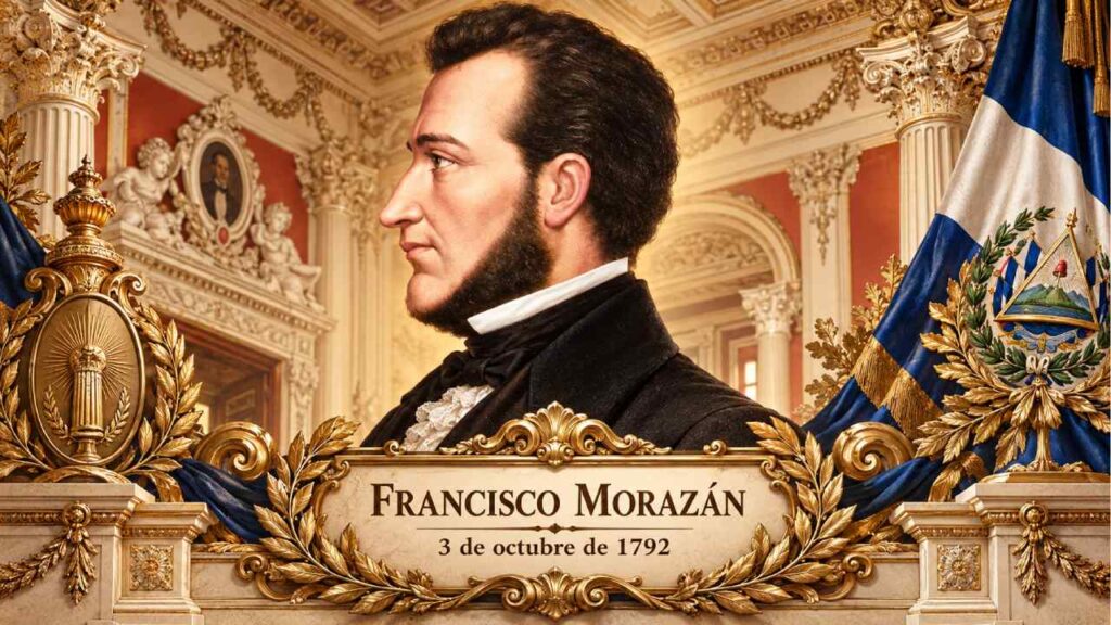 Francisco Morazán fue presidente de la República Federal de Centroamérica y una de las principales figuras del proyecto unionista del siglo XIX; sus restos permanecen en El Salvador desde el siglo XIX. Ilustración.