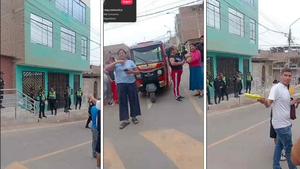 Decenas de personas se concentran frente a una vivienda vinculada al pastor investigado por presunto abuso sexual en Ventanilla, Perú. Captura de pantalla