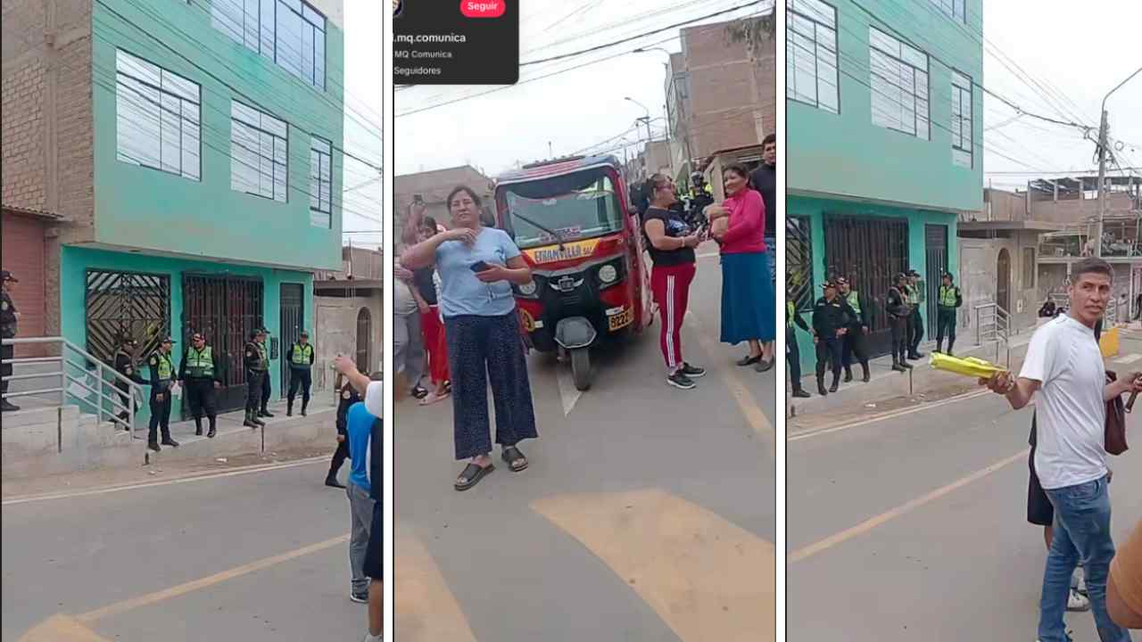 Decenas de personas se concentran frente a una vivienda vinculada al pastor investigado por presunto abuso sexual en Ventanilla, Perú. Captura de pantalla