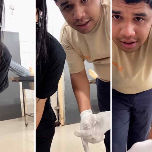 Dos trabajadores transmitieron por TikTok mientras preparaban a una persona fallecida en una funeraria de Ciudad del Este, Paraguay. Ambos fueron despedidos. Captura de pantalla