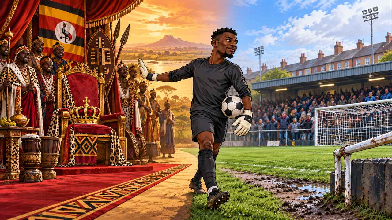 George Desmond Kamurasi juega como portero y capitán del SE Dons en Inglaterra y fue considerado la primera opción para asumir el trono tradicional de Tooro.