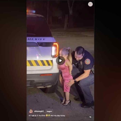 Elina protagoniza una supuesta detención en un video humorístico que desató bromas y dudas entre usuarios sobre si las imágenes eran reales o generadas con IA. Captura de pantalla