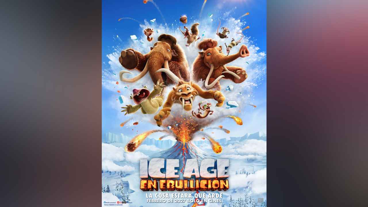 La Era de Hielo regresará al cine en febrero de 2027 con Manny, Sid, Diego, Ellie, Buck y Scrat. Cortesía.