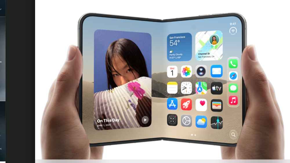 Apple presentó el iPhone Duo como su primer teléfono plegable durante el Apple Event 2026. Captura de pantalla