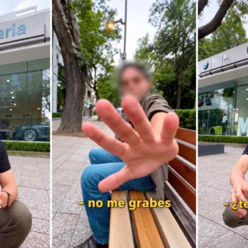 El creador mexicano “El Costa” registró el intercambio con un hombre en avenida Presidente Masaryk, en Polanco. La discusión comenzó por el volumen de la grabación y terminó girando alrededor del idioma. Foto: Captura de pantalla / @elcosta__