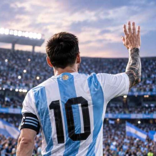 Messi se despide de la Selección Argentina después de más de dos décadas defendiendo la camiseta albiceleste. Foto: Ilustración.