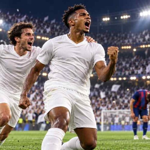 Kylian Mbappé marcó un doblete en la victoria 2-1 del Real Madrid sobre el Barcelona en el Clásico del 25 de octubre de 2026. Imagen: ilustración.