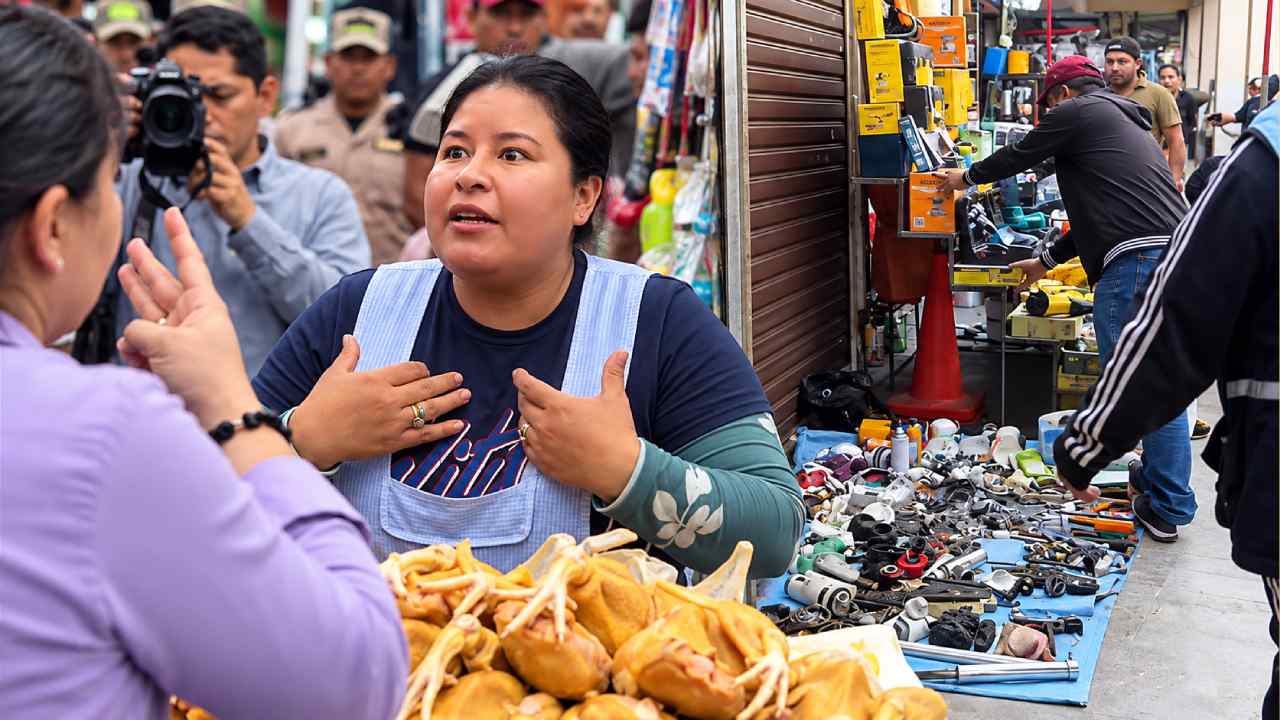 El alcalde Manuel “Mamen” Saavedra encabezó controles para recuperar aceras y calles ocupadas por comerciantes en el antiguo mercado Los Pozos, en Bolivia. Captura de pantalla