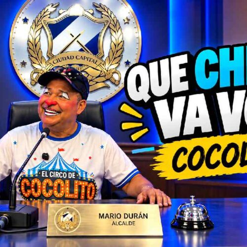 Cocolito juega a ser “alcalde” mientras anuncia una fiesta infantil para este domingo en el parque Cuscatlán de San Salvador. Captura de pantalla