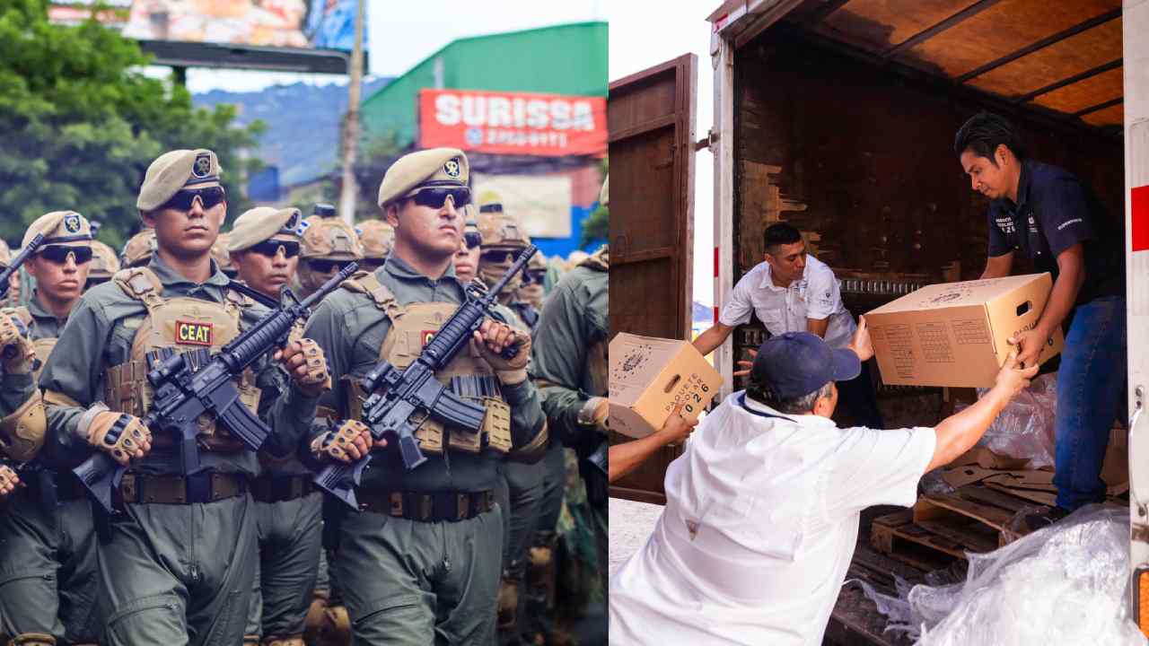 Nayib Bukele impulsa una reorientación de recursos de Seguridad y Defensa hacia educación dentro del proyecto de presupuesto 2027. Foto: Presidencia de El Salvador