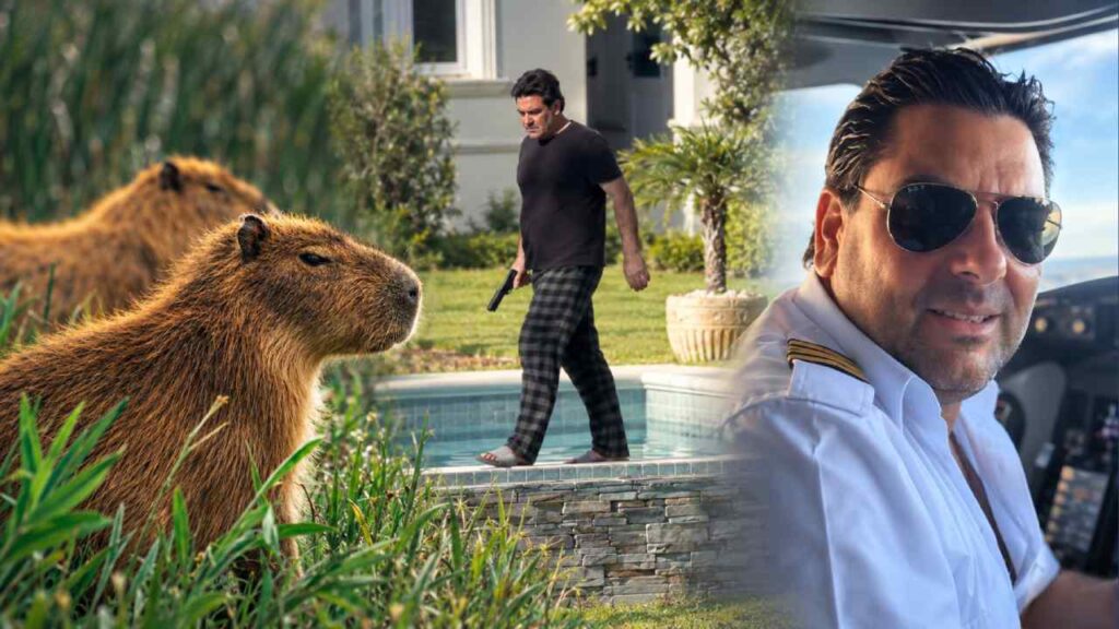 Sebastián Favre fue grabado en pijama mientras disparaba hacia un grupo de carpinchos en el jardín de su vivienda de Nordelta, Argentina. El incidente ocurrió el 17 de septiembre de 2026.