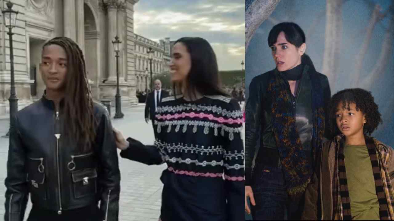 Jaden Smith provocó la reacción de los seguidores al acercarse a las vallas durante el desfile de Louis Vuitton en París, donde también coincidió con Jennifer Connelly y Pharrell Williams.