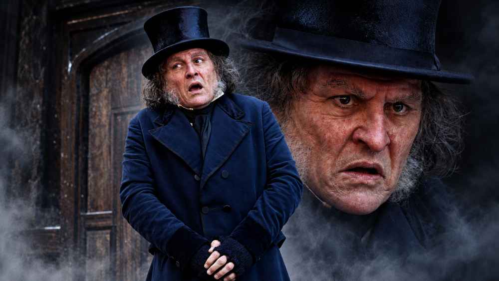 Johnny Depp interpreta a Ebenezer Scrooge en la nueva adaptación cinematográfica del clásico Cuento de Navidad. Foto: Paramount Pictures / Ilustración.