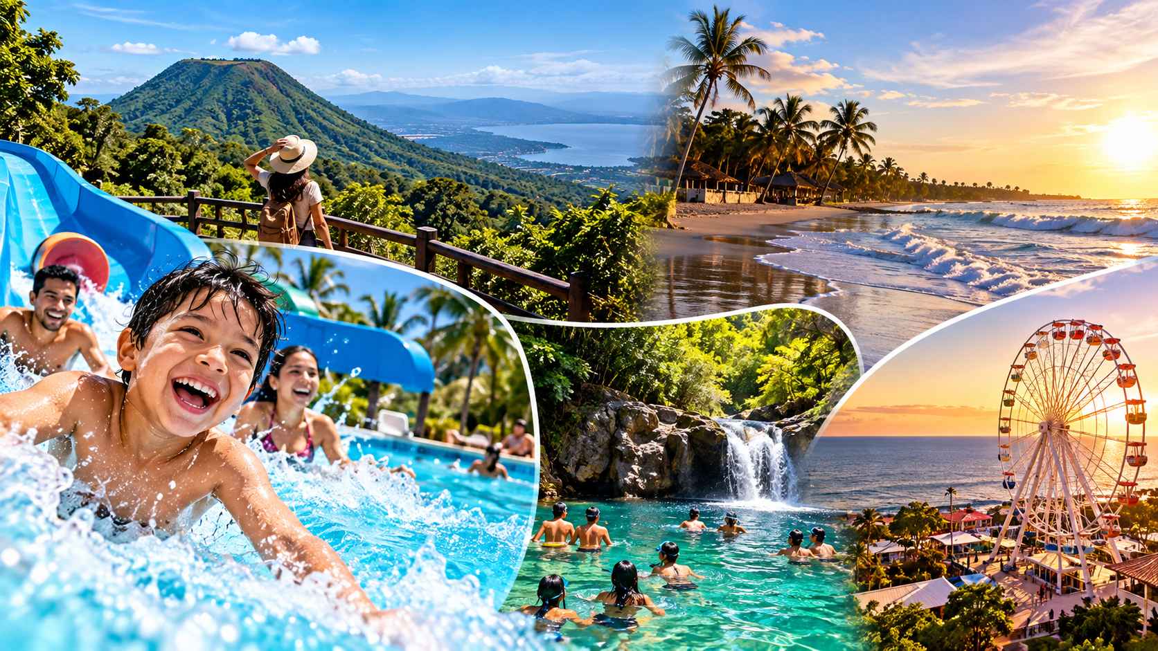 Los parques del ISTU ofrecen opciones de montaña, playa, piscinas y diversión familiar en diferentes zonas de El Salvador. Foto: Ilustración.