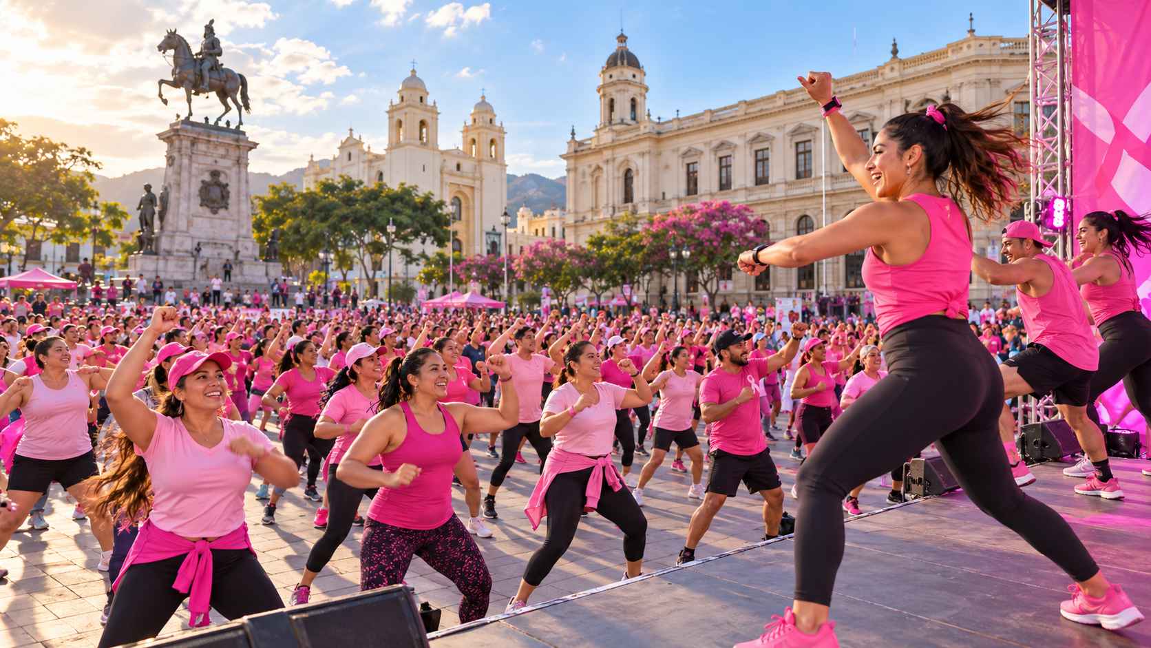La Plaza Gerardo Barrios recibirá una jornada de baile y solidaridad este sábado 3 de octubre. Foto: Ilustración.