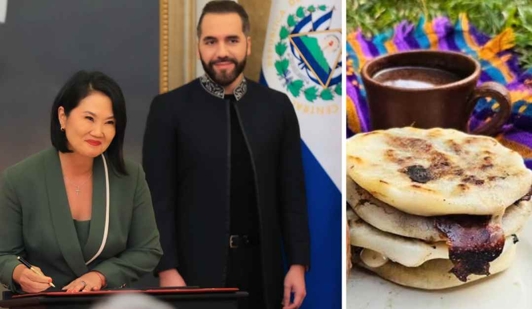Keiko Fujimori y Nayib Bukele durante su encuentro oficial del 29 de octubre de 2026 en Casa Presidencial. Las pupusas con chocolate protagonizaron uno de los comentarios gastronómicos de la conferencia.