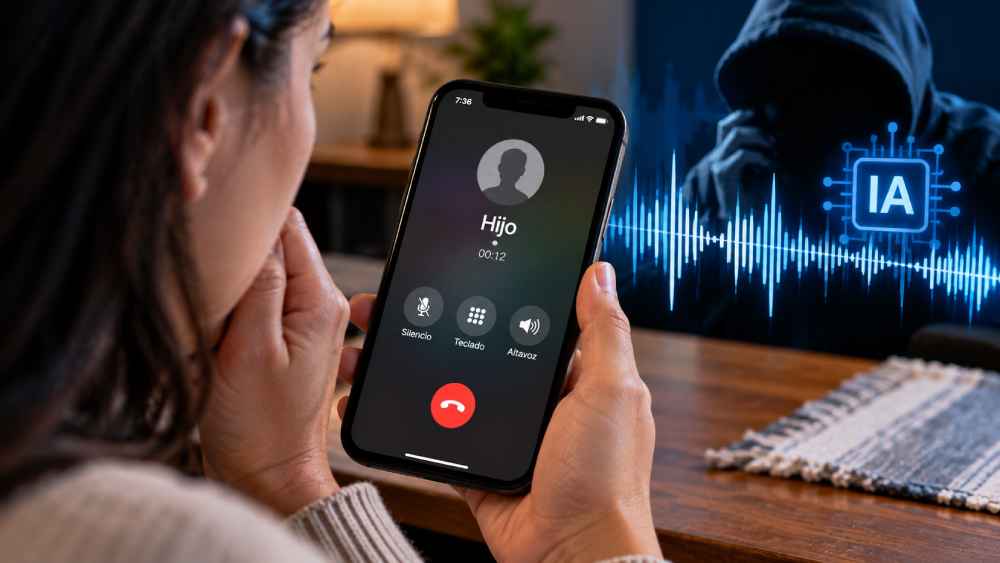 Los estafadores pueden utilizar voces generadas con inteligencia artificial para simular emergencias familiares y solicitar dinero. Foto: Ilustración.