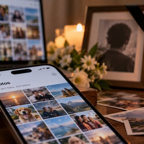Las plataformas digitales ofrecen distintas herramientas para planificar el acceso a fotografías y archivos después del fallecimiento de sus usuarios. Foto: Ilustración.