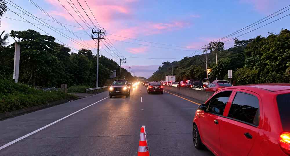 El tráfico de este miércoles registra un accidente mortal en Nahualapa, La Paz, y circulación lenta en Los Chorros, sobre la carretera Panamericana. Foto: @VMTElSalvador.