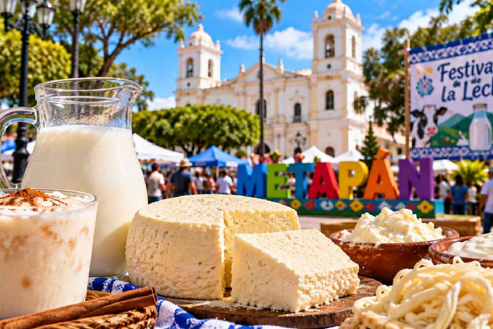 Metapán, en Santa Ana Norte, combina patrimonio histórico y atractivos gastronómicos. La fecha definitiva del Festival de la Leche de 2026 requiere confirmación. Foto: Ilustración.