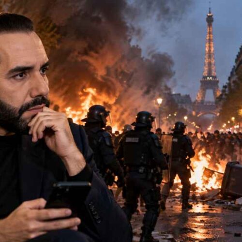 Nayib Bukele se pronunció sobre los disturbios en Francia mediante una publicación en francés, en la que comparó la situación del país europeo con los problemas de seguridad enfrentados por El Salvador. Foto: Ilustración.