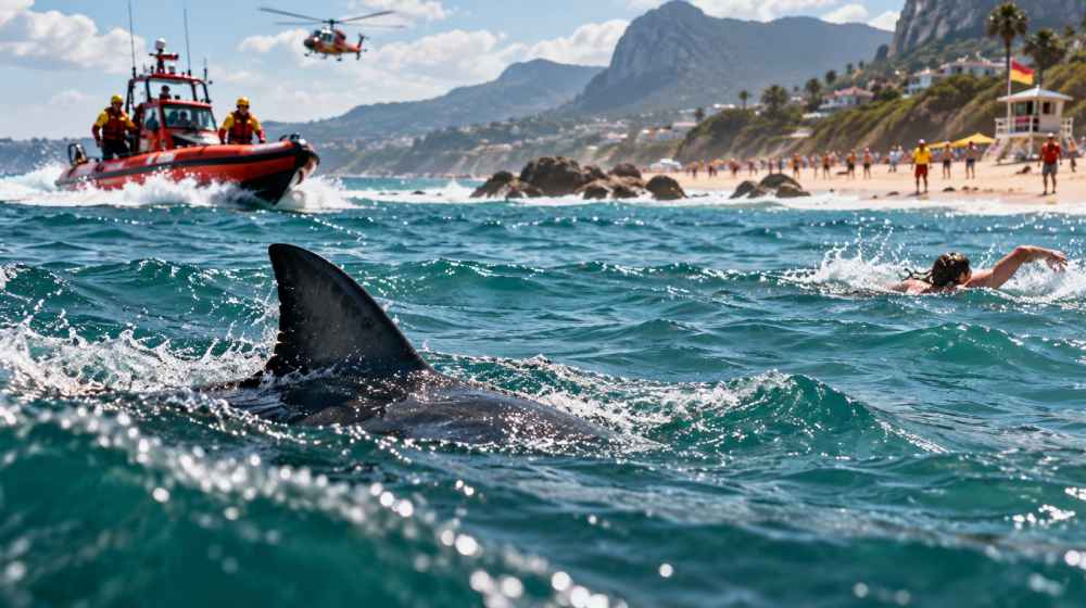 Un ataque de tiburón ocurrido el 20 de octubre de 2026 en Orient Beach, Sudáfrica, provocó la muerte de una nadadora y el cierre preventivo de dos playas. Foto: Ilustración.